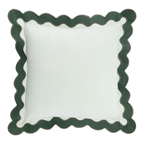 Чехол на подушку с контрастным кантом зеленого цвета из коллекции trendy ruffles, 40х40 см