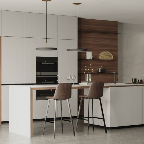 Стул барный hugh, экокожа, серо-коричневый 5