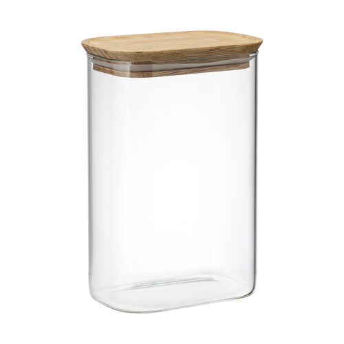 Банка для хранения прямоугольная glass acacia, 1,3 л