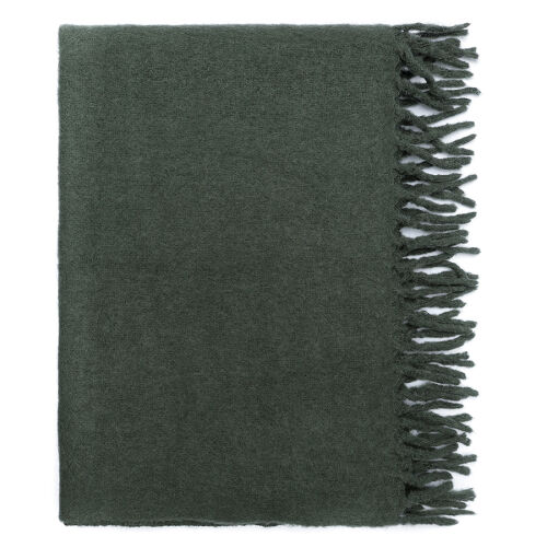 Плед мохеровый хвойно-зеленого цвета из коллекции essential, 130х180 см