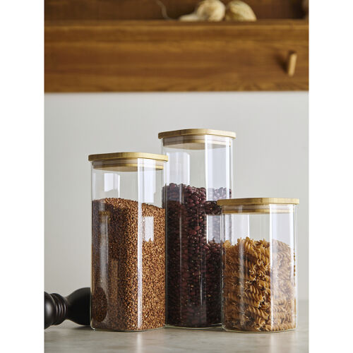 Банка для хранения квадратная glass bamboo, 1,4 л 4 Банка для хранения квадратная glass bamboo, 1,4 л 4