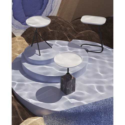 Столик кофейный sustainable collection, D38 см, серый/черно-белы 4