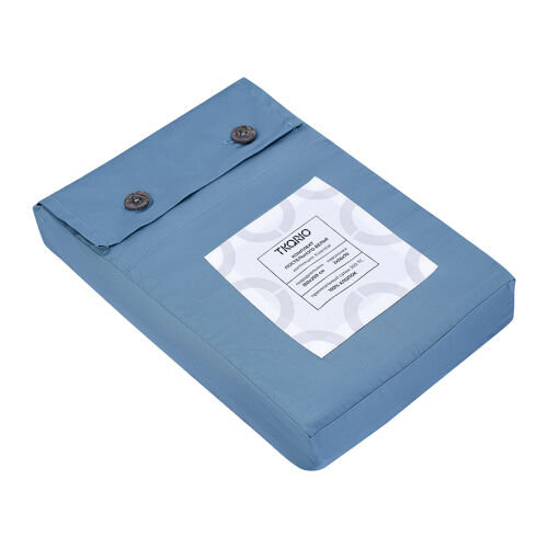 Комплект постельного белья из премиального сатина джинсово-синег 7