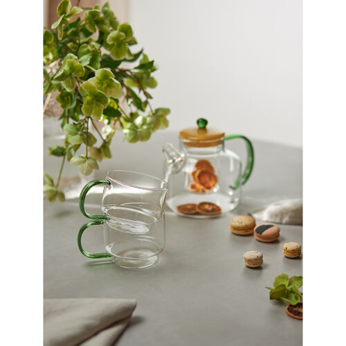 Набор кружек orb, 400 мл, прозрачные/зеленые, 2 шт. 2