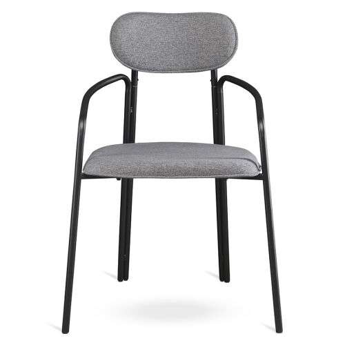 Стул ror, round, рогожка, черный/серый 2