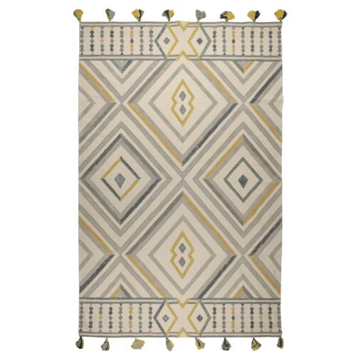 Ковер из хлопка с контрастным узором и кисточками из коллекции e 1