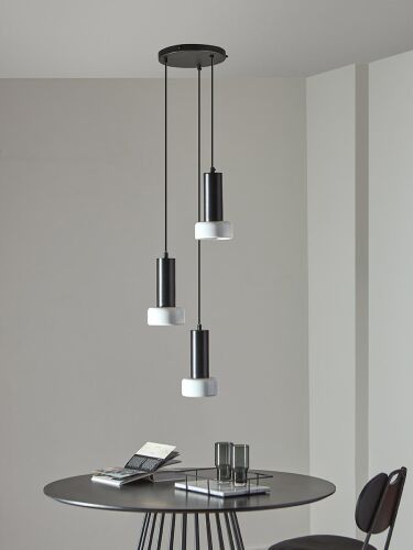 Светильник подвесной каскадный fungus, D15х25 см, 3 плафона, бел 2