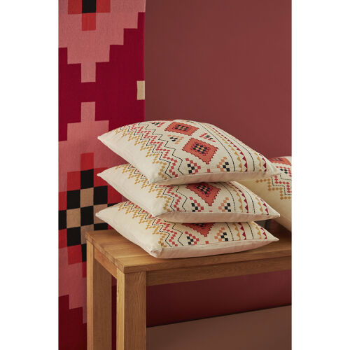 Плед из хлопка по мотивам башкирских орнаментов из коллекции cul 1