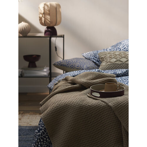 Плед из шерсти бежево-серого цвета из коллекции essential, 130х1 7