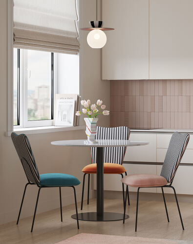 Стол обеденный trond, D100 см, белый мрамор/черный 5