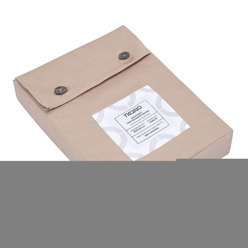 Комплект постельного белья из премиального сатина бежевого цвета 7