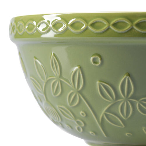 Миска зеленого цвета с рельефным узором Ягоды Тайги из коллекции 5