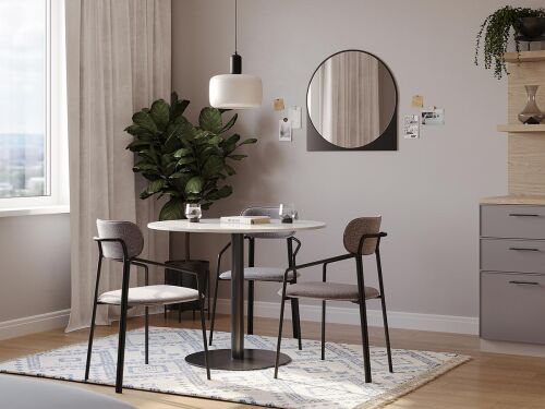 Стул ror, round, рогожка, черный/серый 4