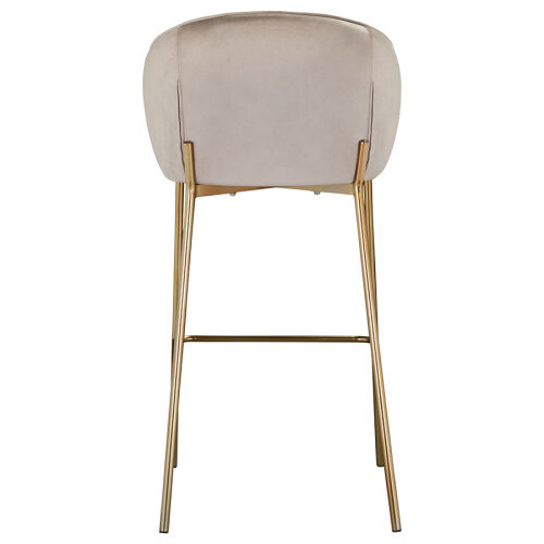 Стул барный coral, велюр, серо-бежевый 4