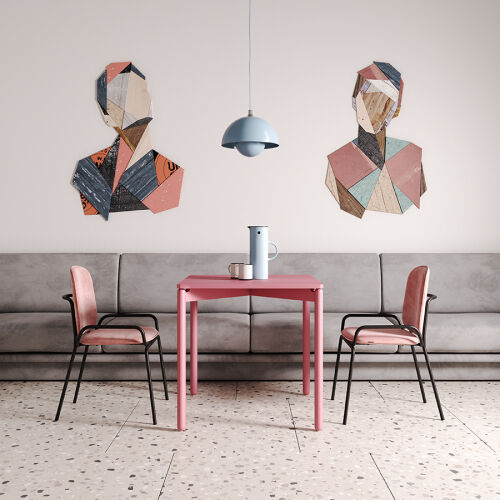 Стол обеденный saga, 75х75 см, розовый 2