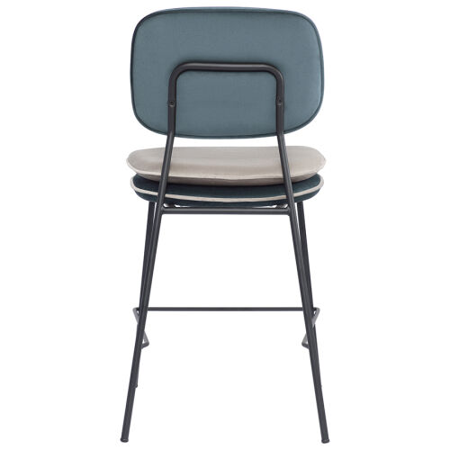 Стул полубарный с контрастным кантом pea, велюр, сине-зеленый/бе 2