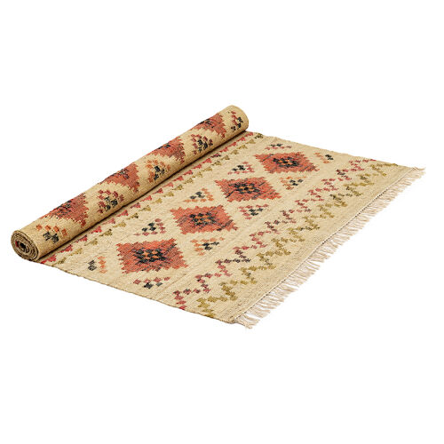 Ковер из джута и шерсти по мотивам башкирских орнаментов из колл 5