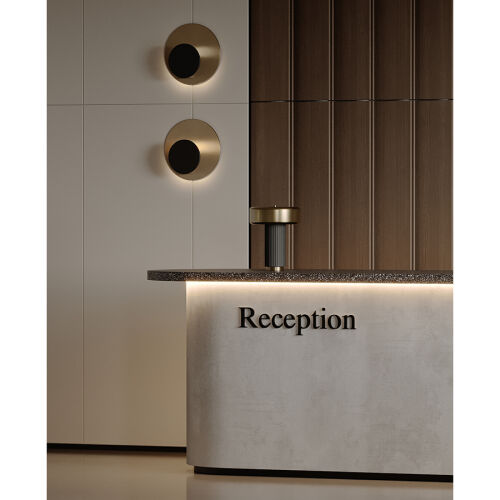 Лампа настольная stone, D27х35 см, черная/золотистая 4