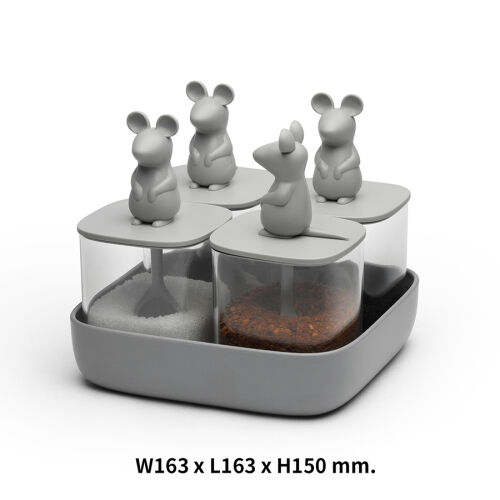 Набор банок для сыпучих продуктов lucky mouse seasoning, 4 шт. 5 Набор банок для сыпучих продуктов lucky mouse seasoning, 4 шт. 5