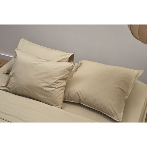 Комплект постельного белья из стираного перкаля бежево-серого цв 4