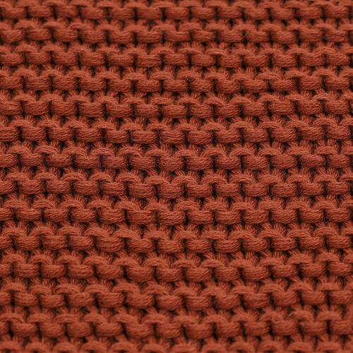 Плед из хлопка жемчужной вязки терракотового цвета из коллекции  6
