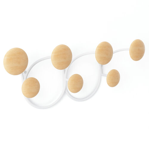 Вешалка настенная dotsy, белая/натуральное дерево 5