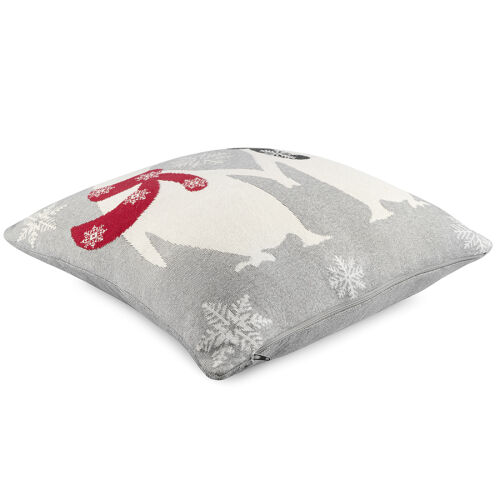 Подушка вязаная с новогодним рисунком festive penguins из коллек 4 Подушка вязаная с новогодним рисунком festive penguins из коллек 4