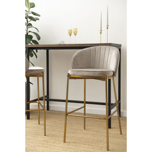 Стул барный coral, велюр, серо-бежевый 2