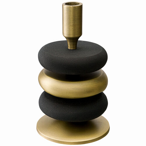 Подсвечник stone, 20 см, черный/античная латунь 4 Подсвечник stone, 20 см, черный/античная латунь 4