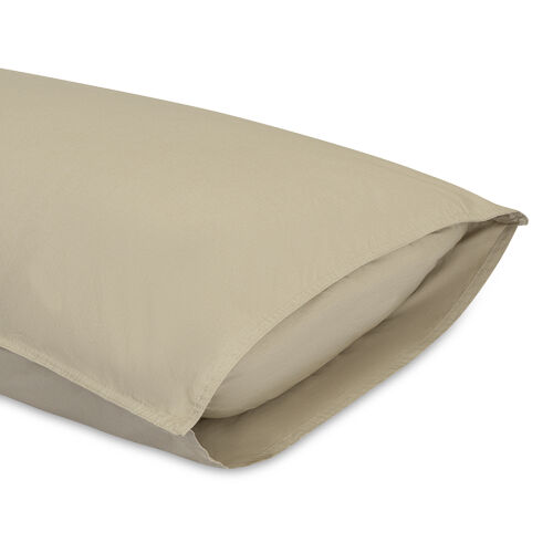 Комплект постельного белья из стираного перкаля бежево-серого цв 3