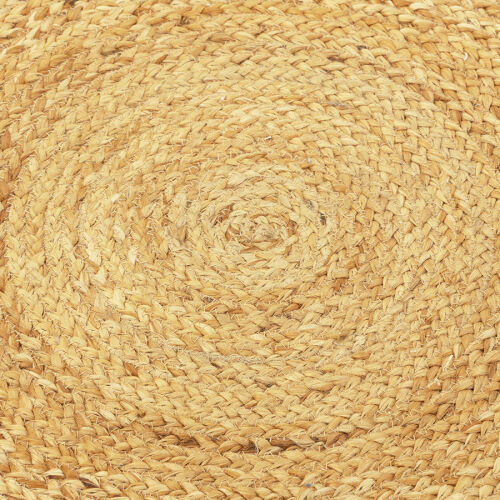 Ковер из джута круглый с вставками белого цвета из коллекции eth 6