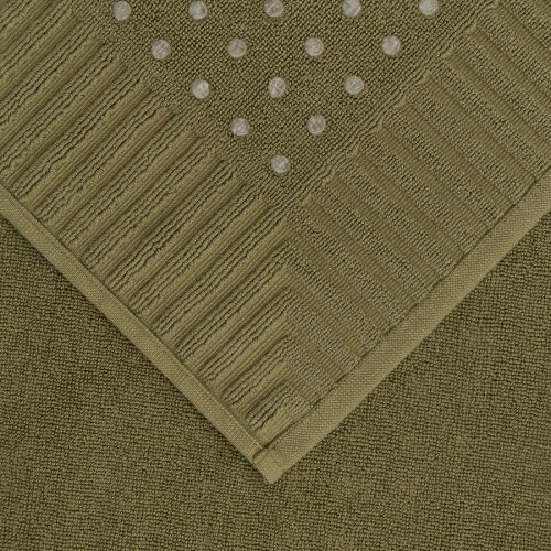 Коврик для ванной с фактурным бортиком оливкового цвета из колле 6