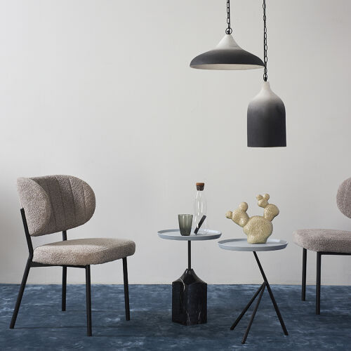 Столик кофейный sustainable collection, D38 см, серый/черно-белы 16