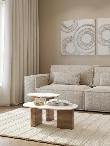 Столик кофейный torhill, 75х52 см, бежевый/мрамор 4