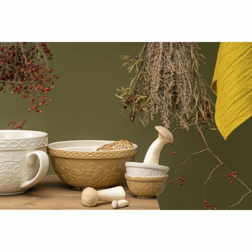 Набор из 4 пиал кремового/бежевого цветов с рельефным узором Яго 6