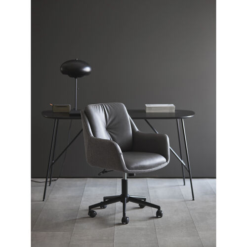 Стул на колесиках allar, экокожа, рогожка, серый 2