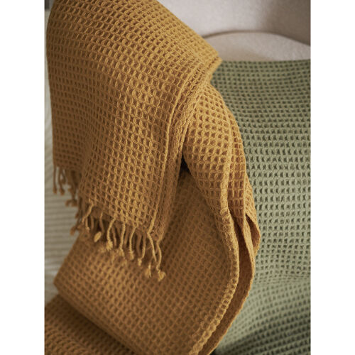 Плед из шерсти цвета охры из коллекции essential, 130х180 см 5