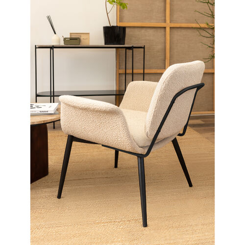 Лаунж-кресло hilde, букле, серо-бежевое 1