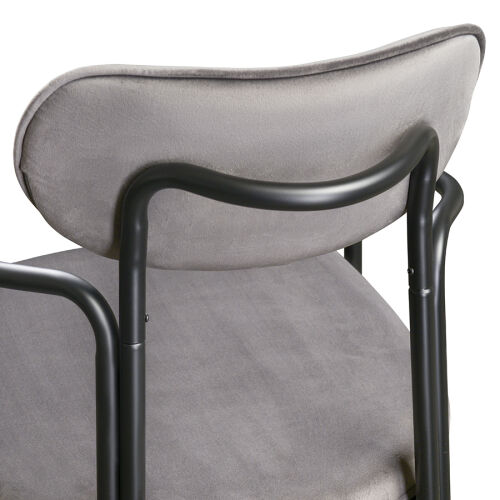 Стул ror, round, велюр, черный/серый 5