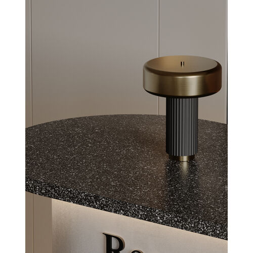 Лампа настольная stone, D27х35 см, черная/золотистая 5