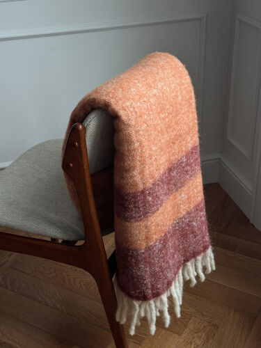 Плед мохеровый over horizon терракотового цвета из коллекции tre 3