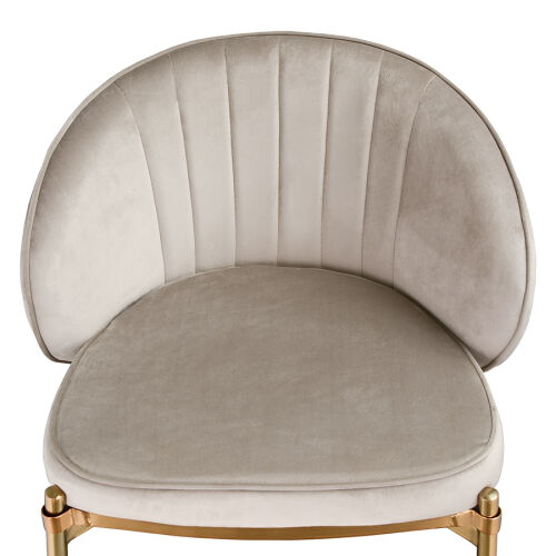 Стул полубарный coral, велюр, серо-бежевый 5