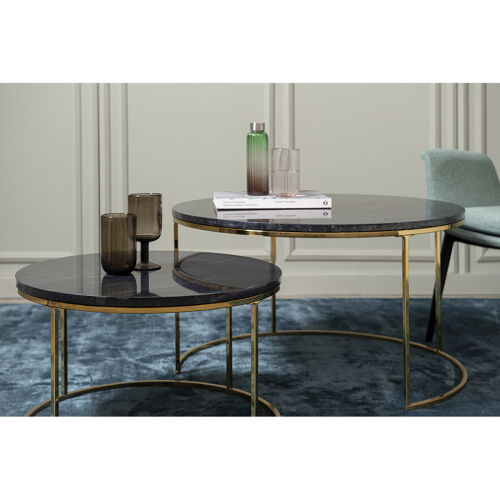 Набор из 2-х журнальных столиков hans, D60 см и D80 см, черный м 4