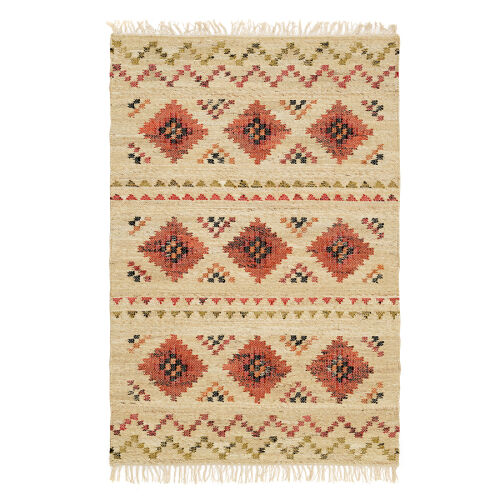 Ковер из джута и шерсти по мотивам башкирских орнаментов из коллекции cultural heritage, 120х180 см