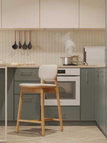 Стул полубарный saga, рогожка, бежевый 4