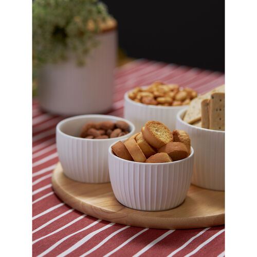 Менажница soft ripples, dual glazing, на деревянной подставке, 4 3