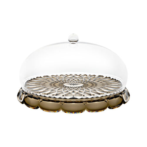 Блюдо сервировочное с крышкой vanity, D30 см, коричневое 4