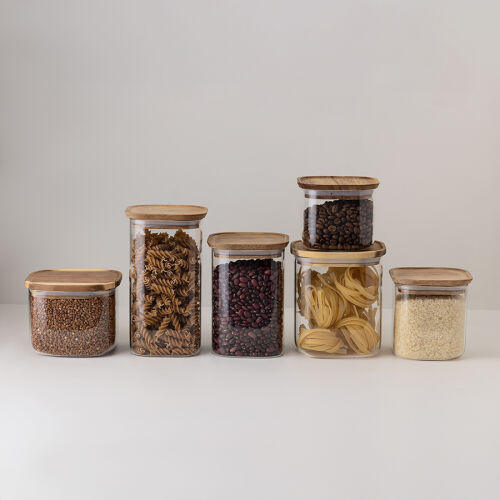 Банка для хранения квадратная glass acacia, 1,4 л 4