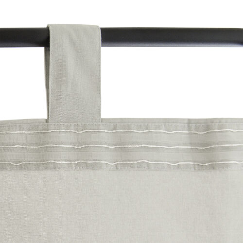 Штора из хлопка с помпонами бежево-серого цвета из коллекции ess 3