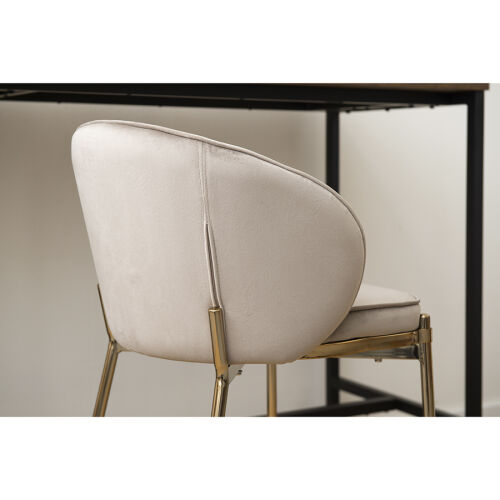 Стул полубарный coral, велюр, серо-бежевый 1